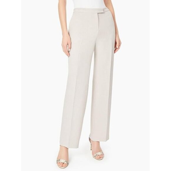 Kasper Womens Dress Pants Deep Pocket Crepe Stretch Pebble Straight Leg Taupe 18 - Picture 1 of 2